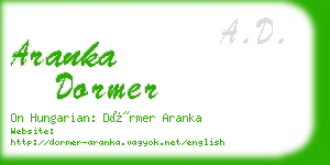 aranka dormer business card